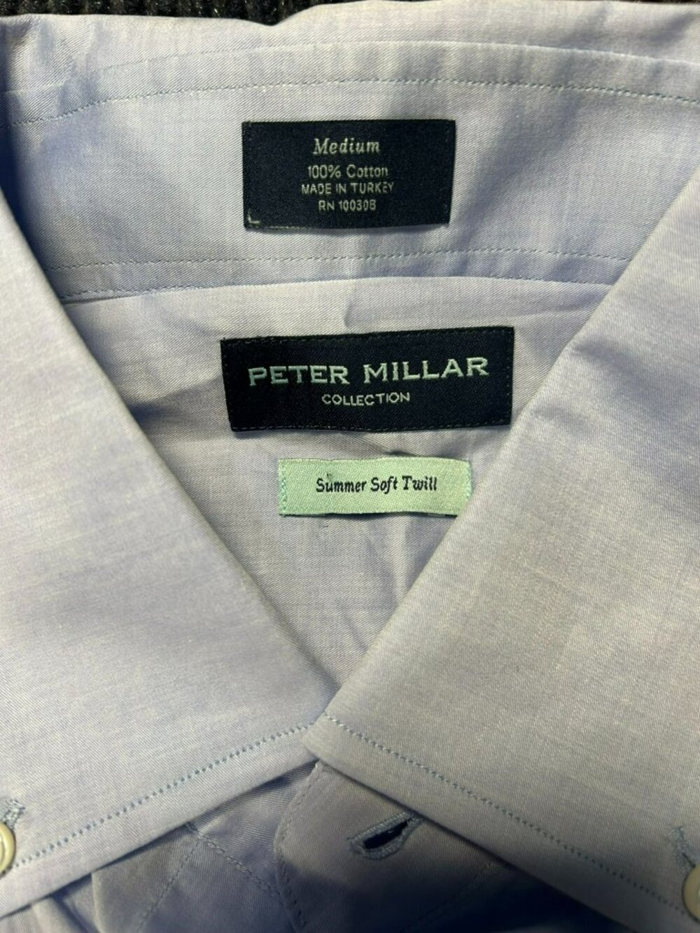 Peter Millar Mens Button-Down Shirt Blue M 100% Cotton Summer Soft Twill New NWT - Picture 2 of 8